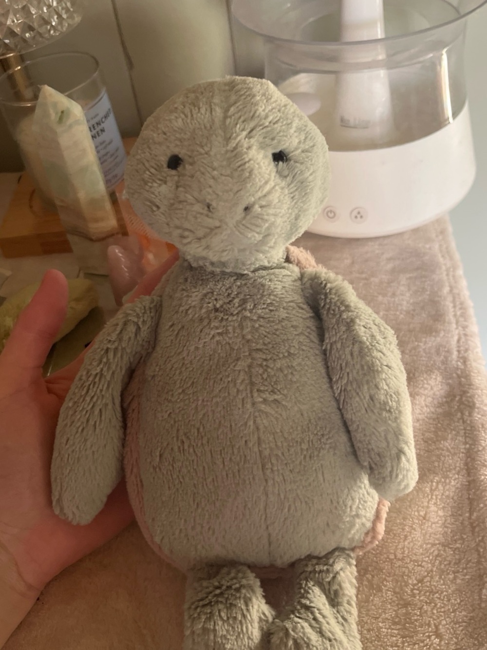 Plush Turtle Stuffed Animal - Soft Gray Comfort Toy